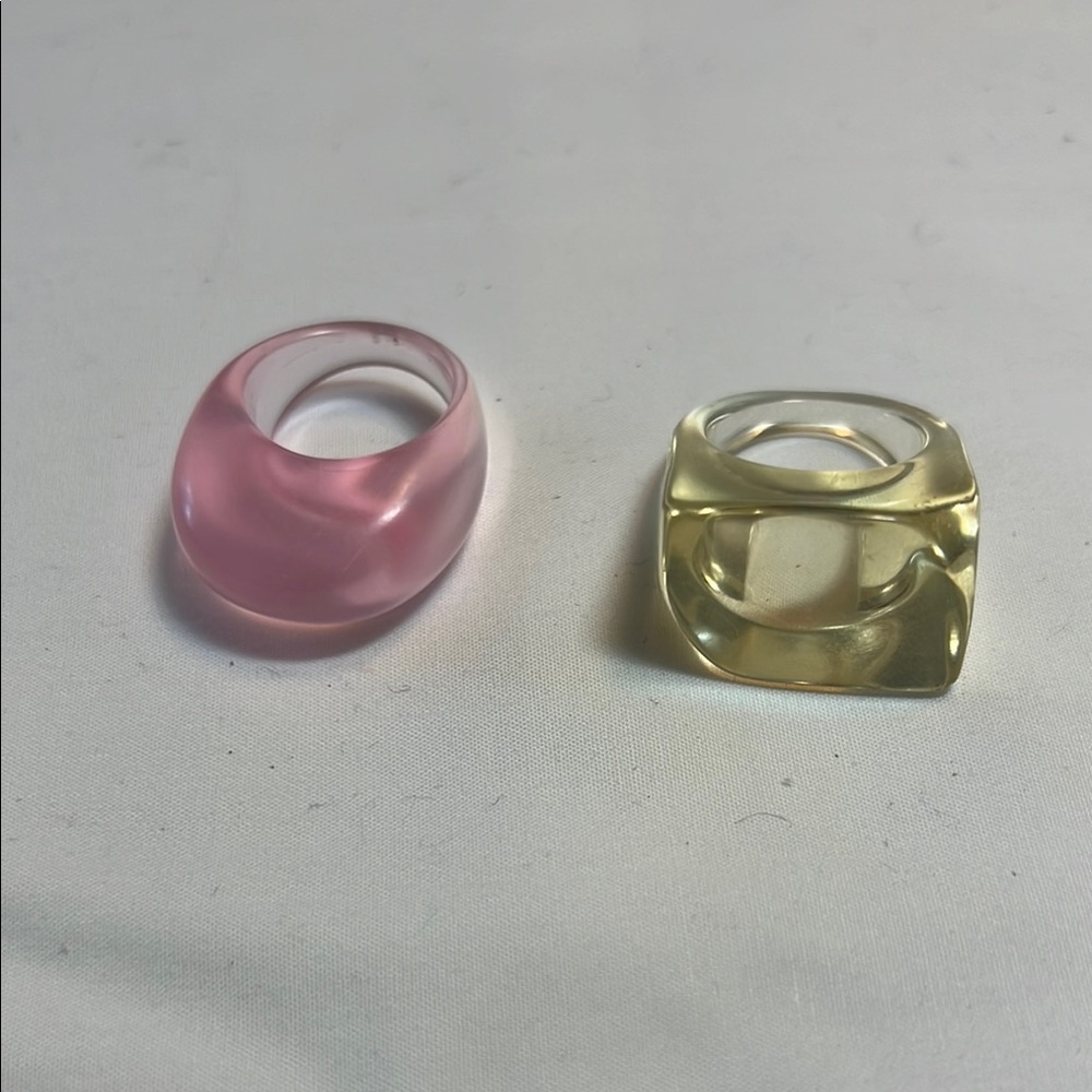 Pink and Yellow Acrylic Rings